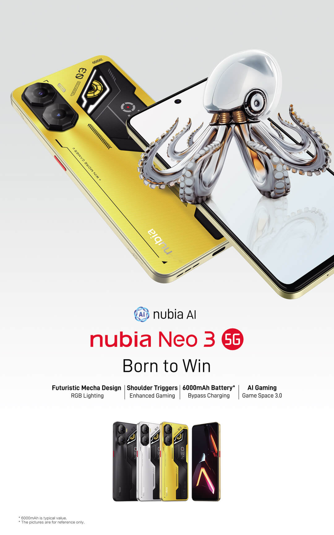 nubia neo3ほぼ未使用(チタニウムゴールド) 新しいオリジナルグローバルバージョン Nubia neo3 GT 5G